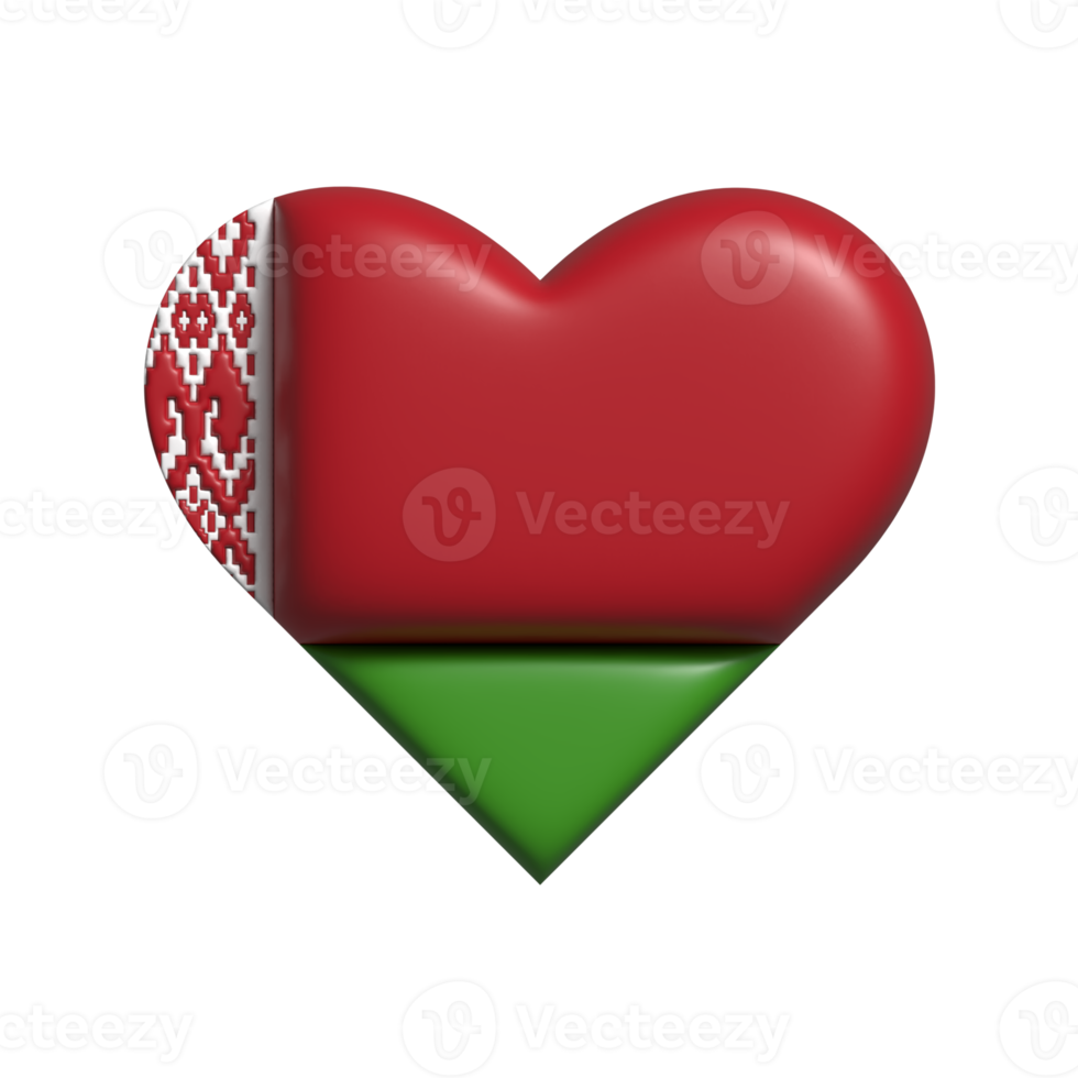 Belarus flag shape. 3d render png