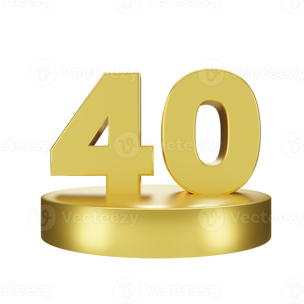 nombre 40 sur le d'or podium png