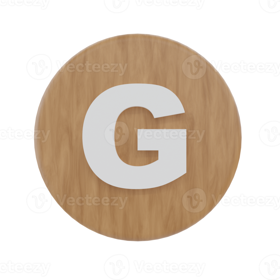 Letter G on shape round png