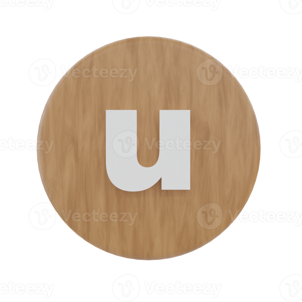 Letter u on shape round png