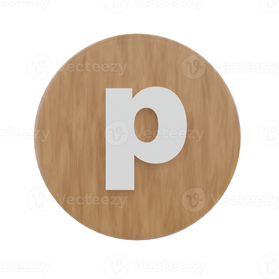 Letter p on shape round png