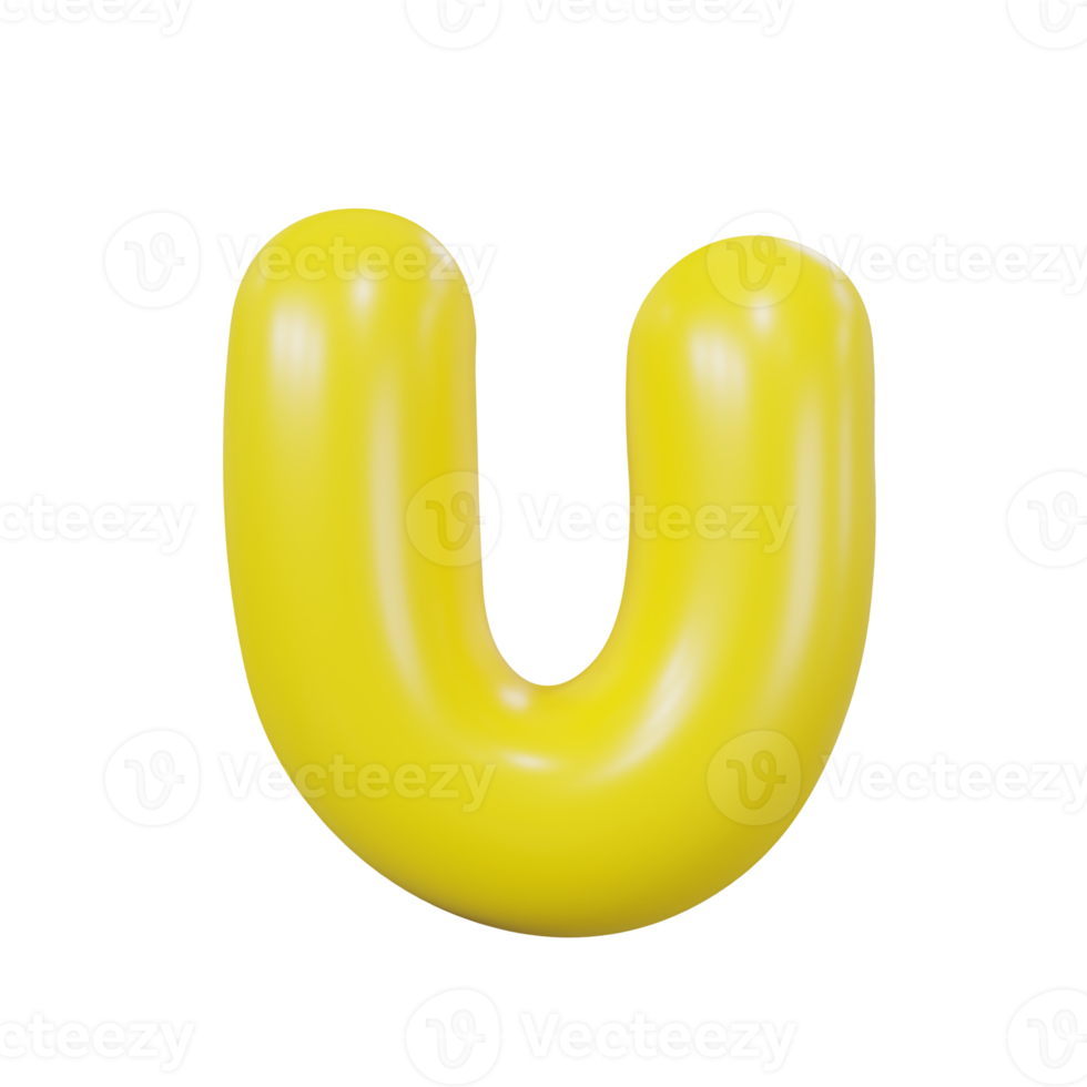 Letter u glossy color png