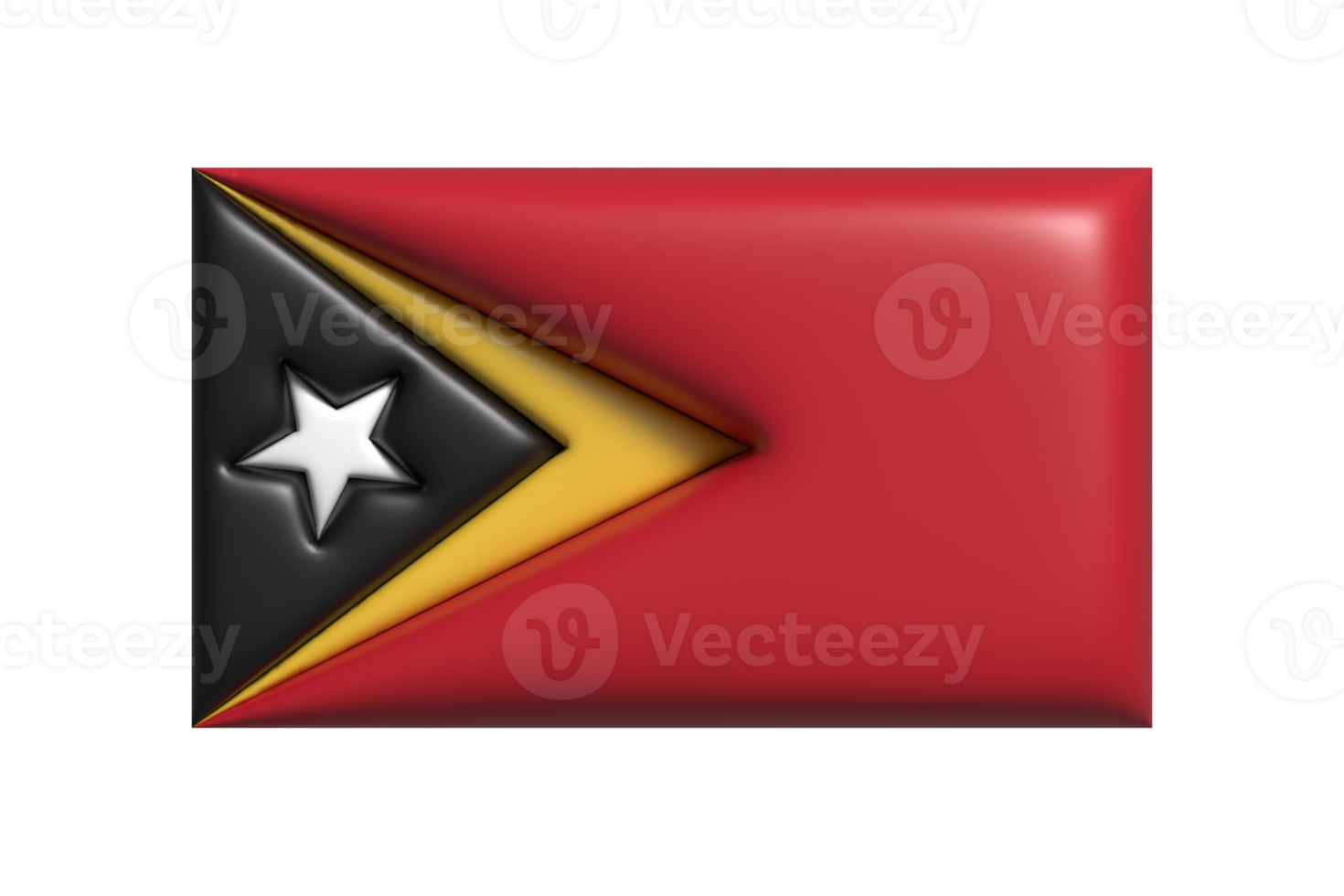 Osten Timor Flagge. 3d machen png