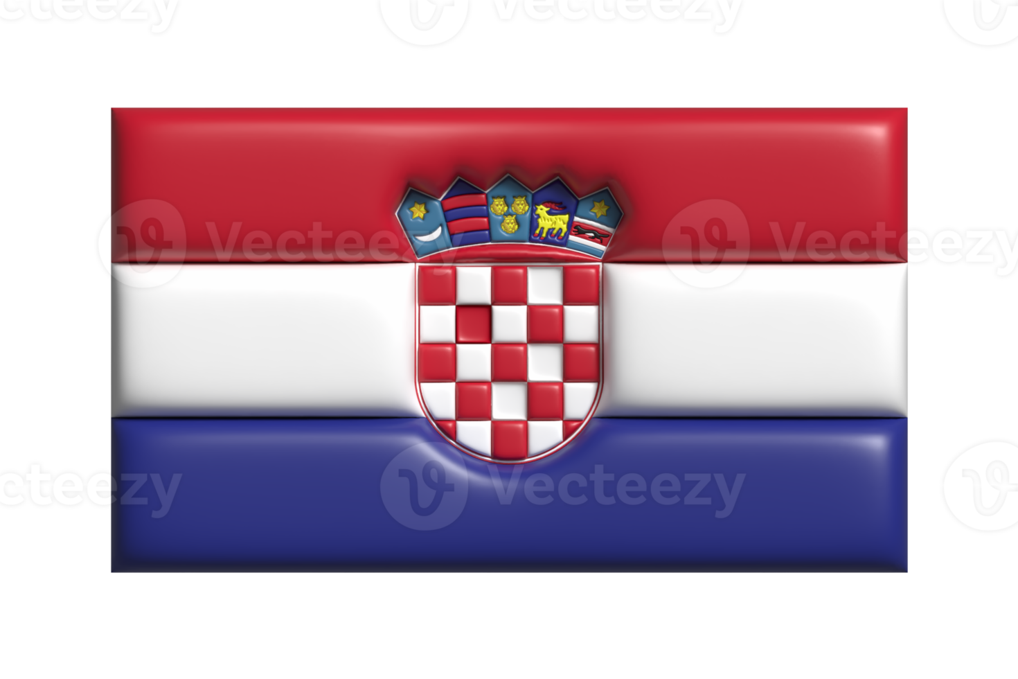 Croazia bandiera. 3d rendere png