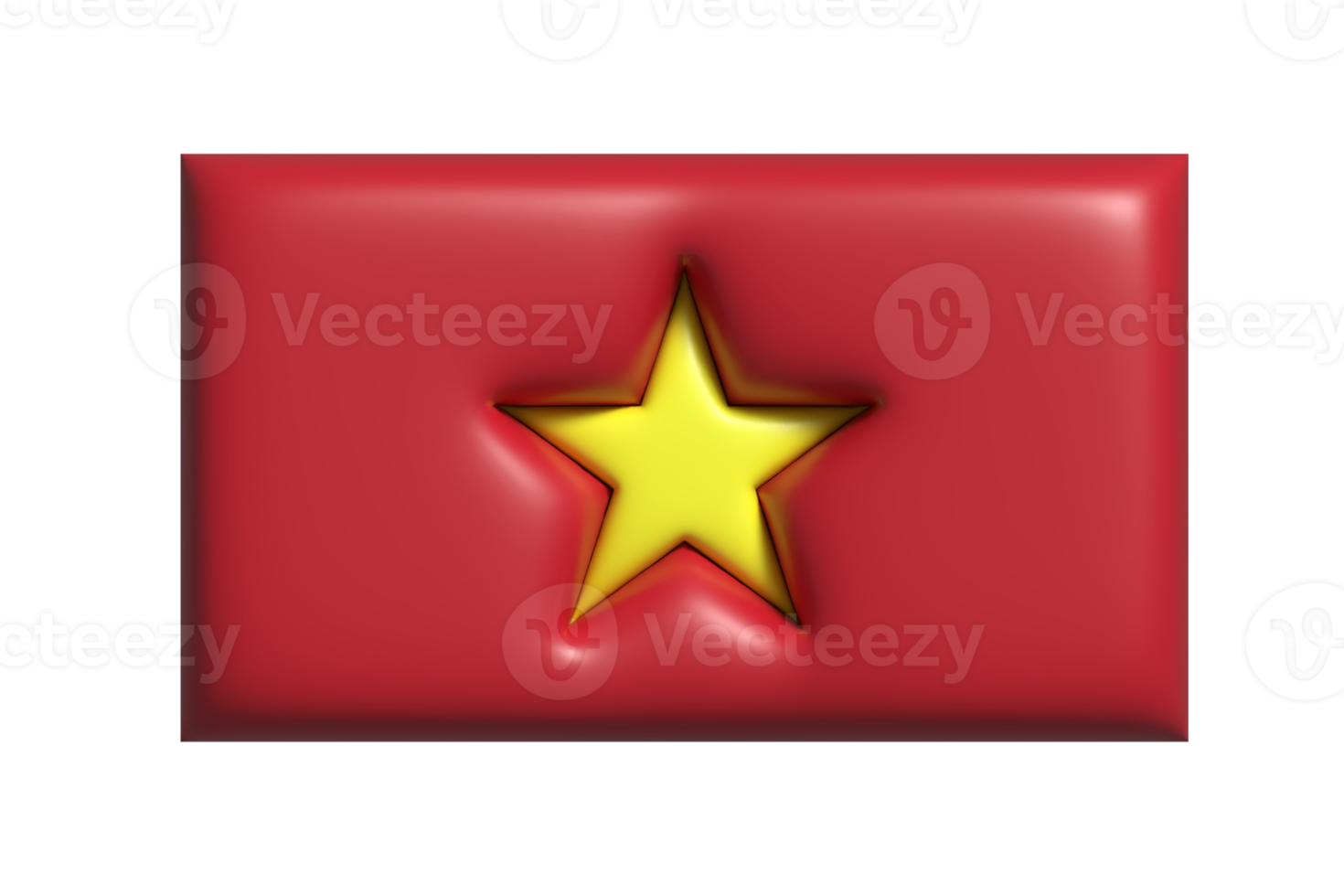 Vietnam flag. 3d render png