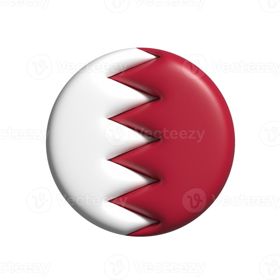 Bahreïn circulaire drapeau forme. 3d rendre png