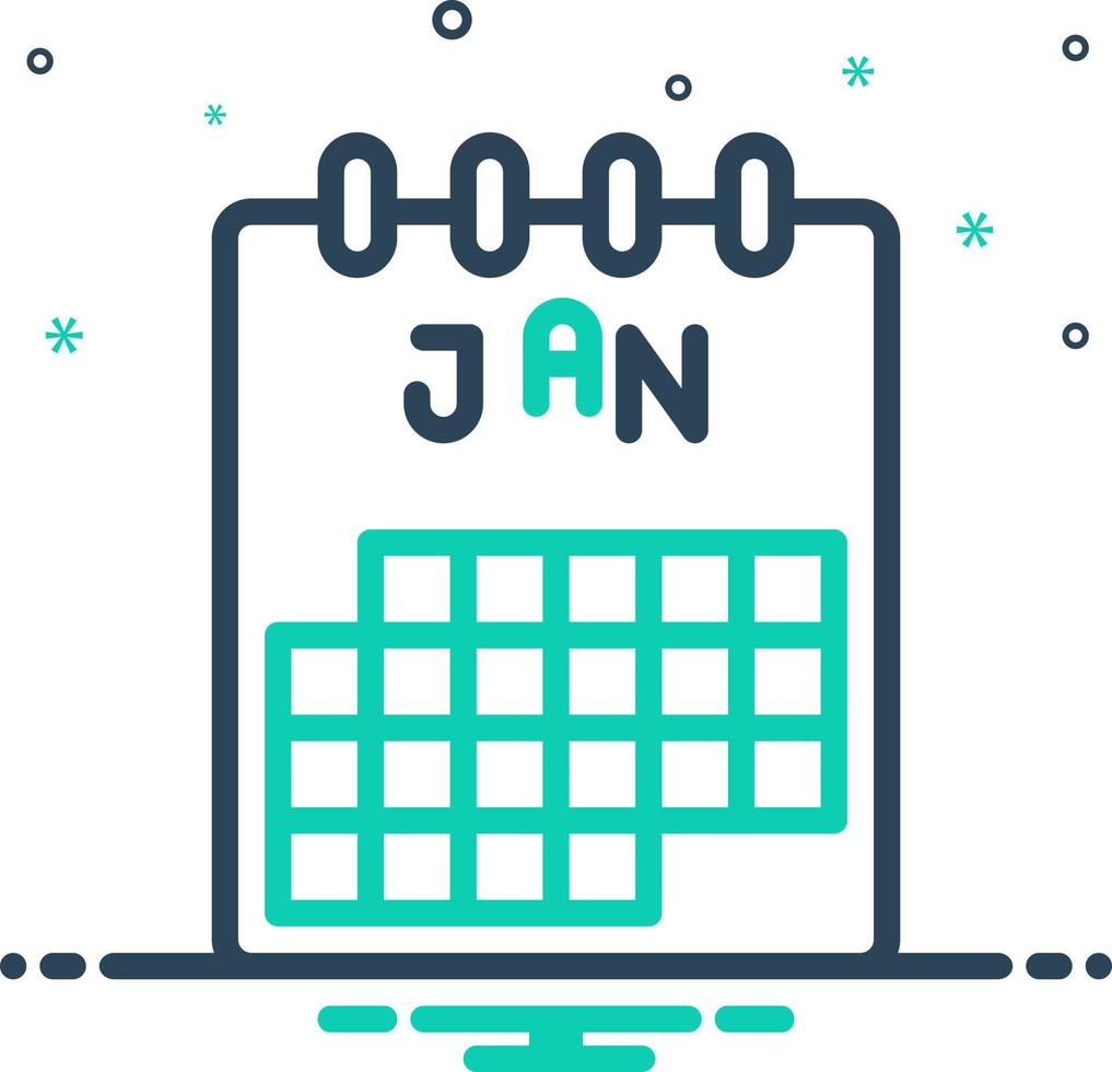 mix icon for january vector