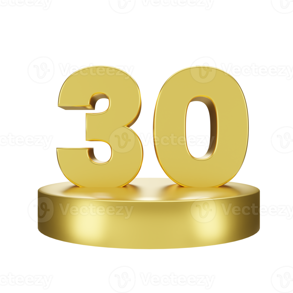 nombre 30 sur le d'or podium png