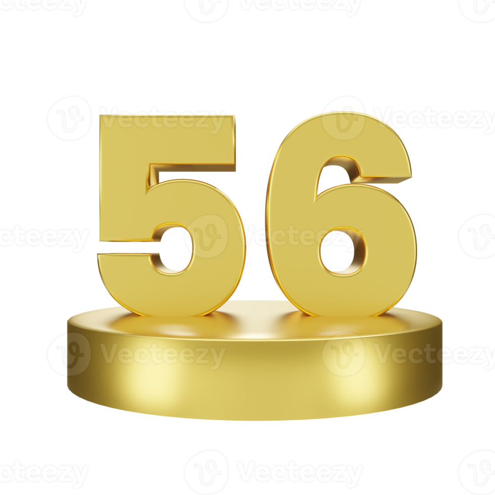 nombre 56 sur le d'or podium png