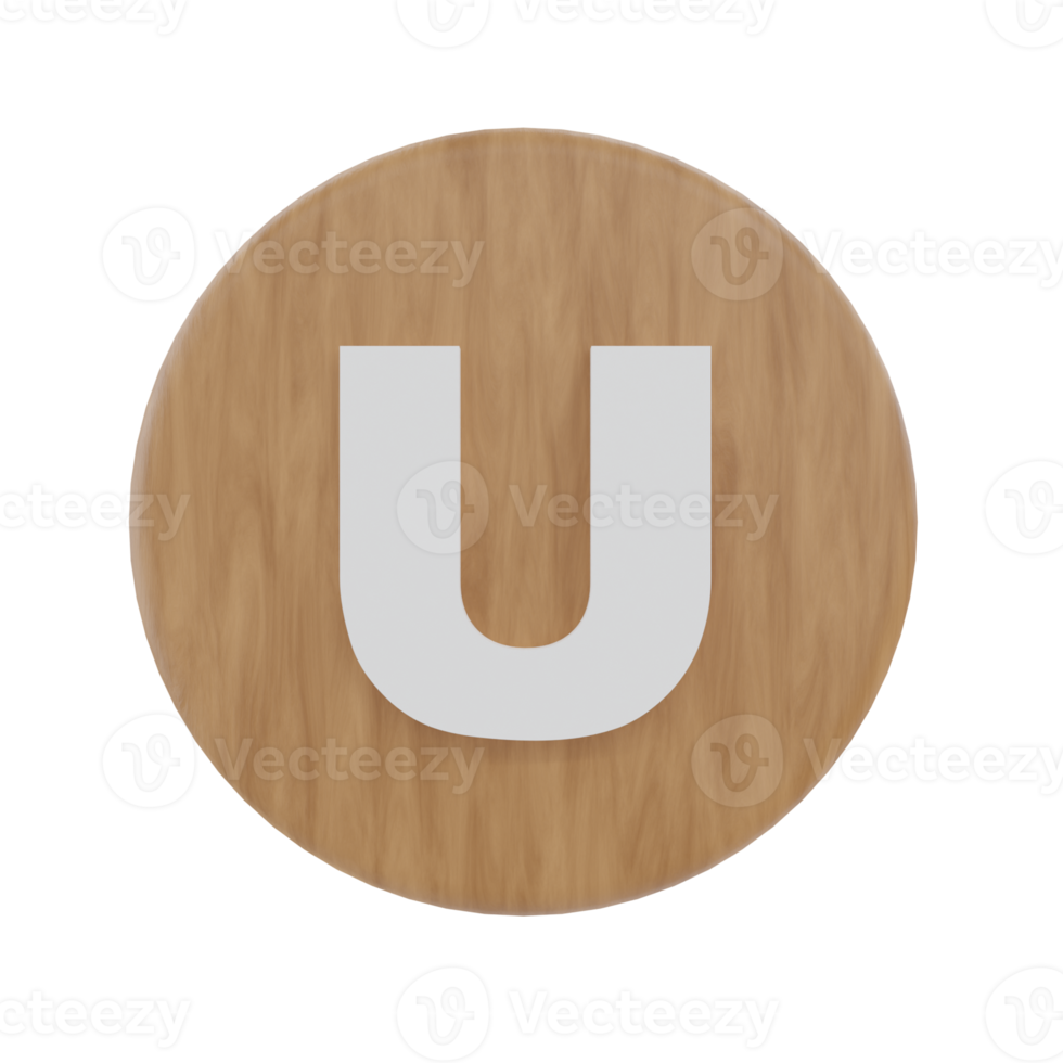 Letter U on shape round png