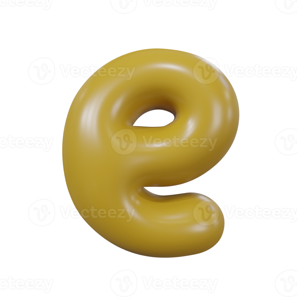 Letter e glossy color png