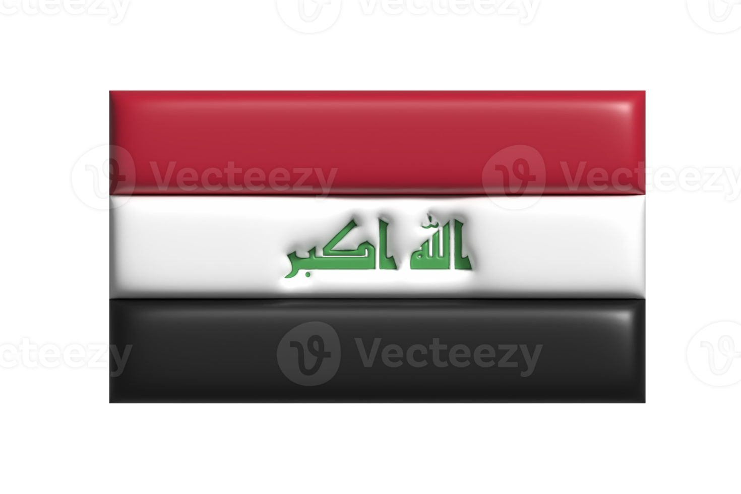 Irak bandera. 3d hacer png