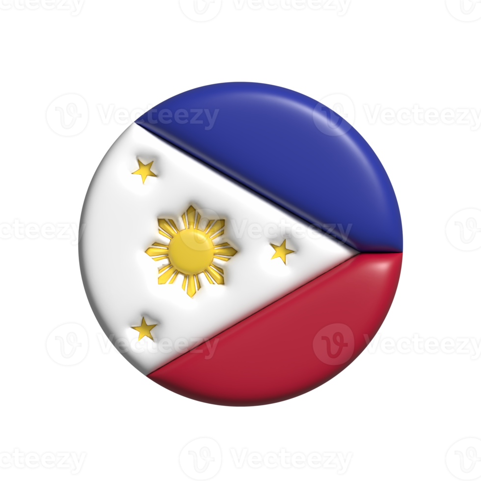 Philippines flag. 3d render png