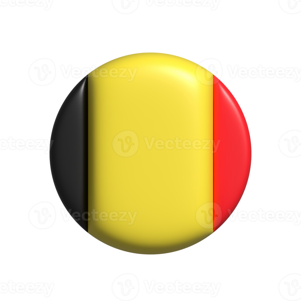 belgique circulaire drapeau forme. 3d rendre png