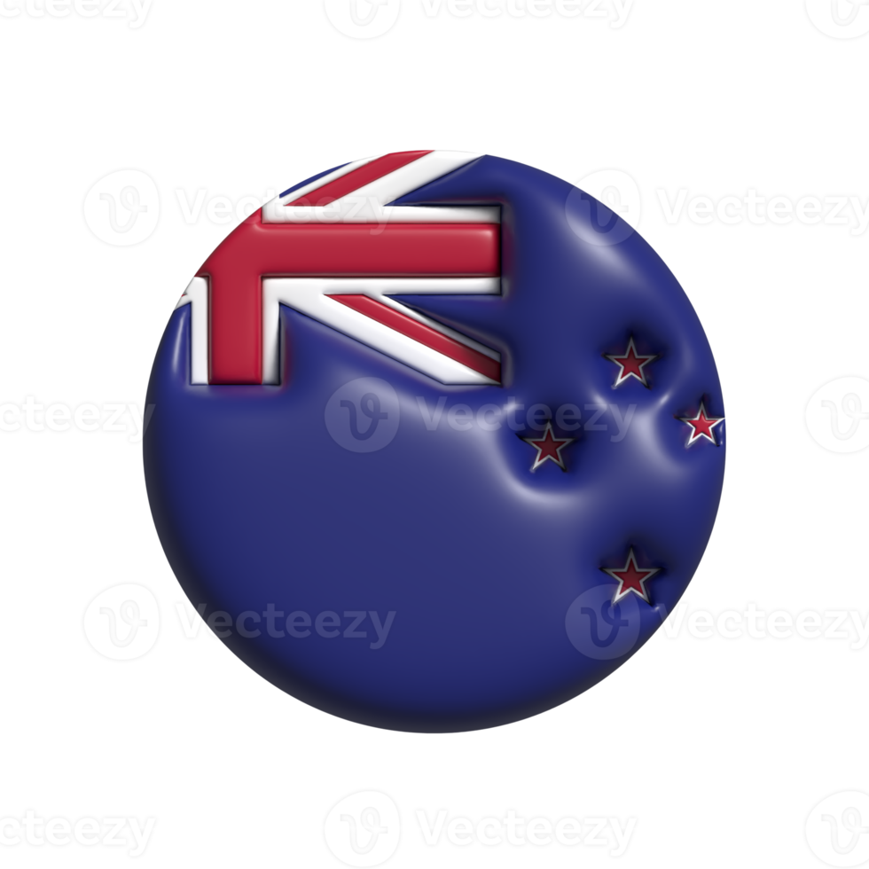 nuovo Zelanda circolare bandiera forma. 3d rendere png