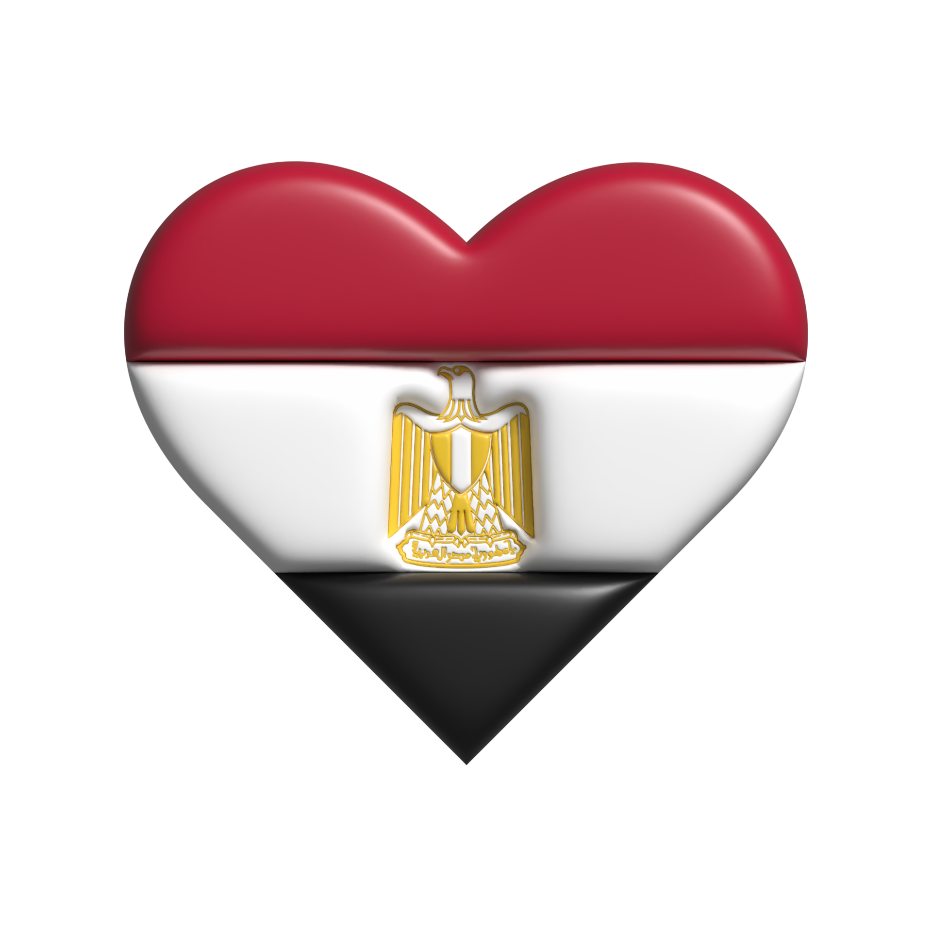 Free Egypt heart flag shape. 3d render 22286468 PNG with Transparent ...