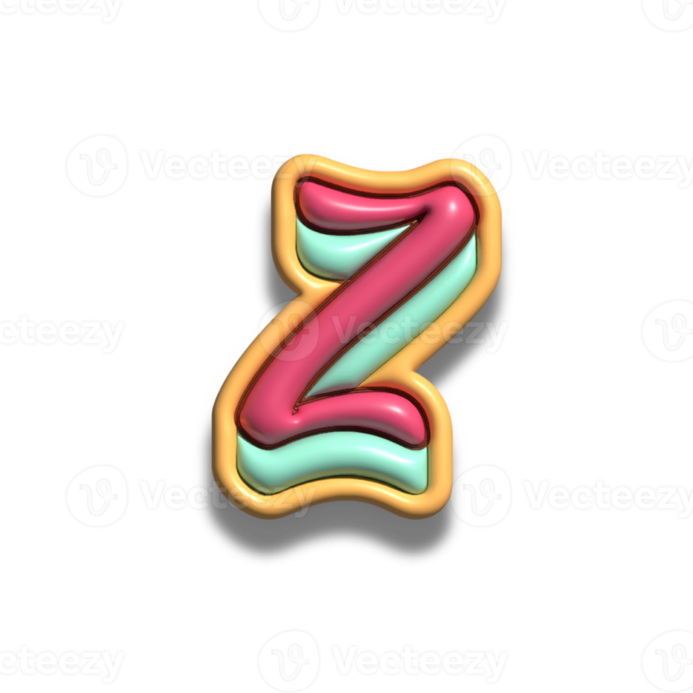 Letter z glossy 3d font png