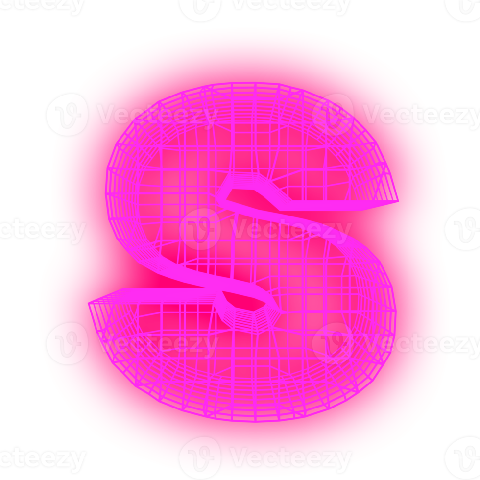 Letter grid neon png