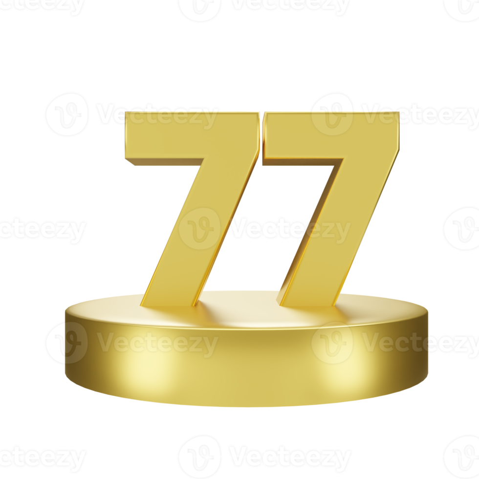 nombre 77 sur le d'or podium png