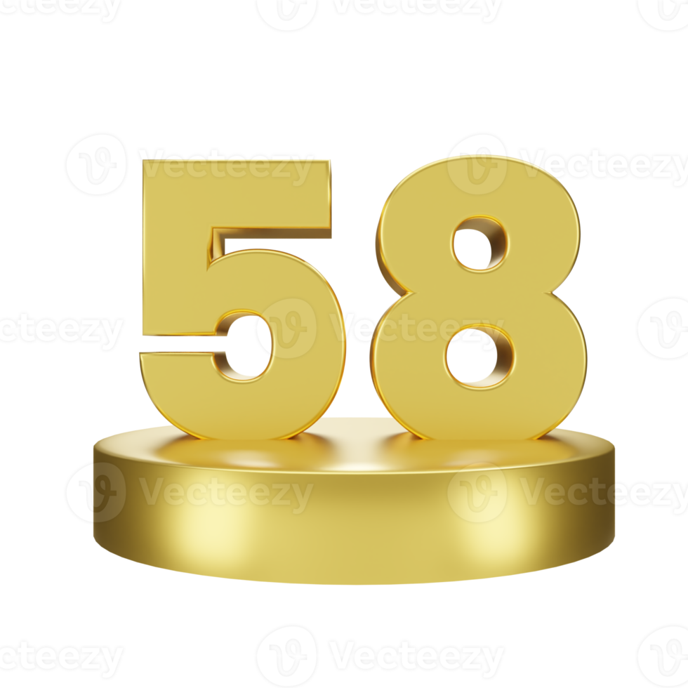 nombre 58 sur le d'or podium png