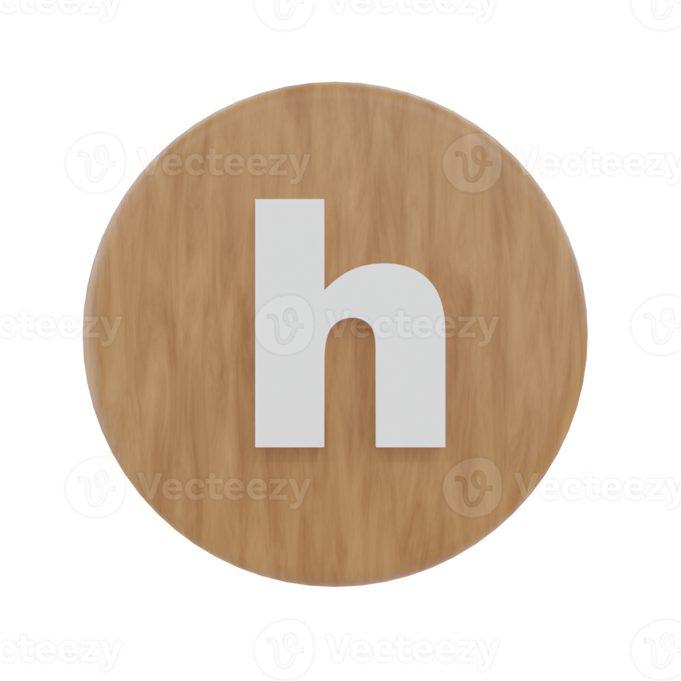 Letter h on shape round png