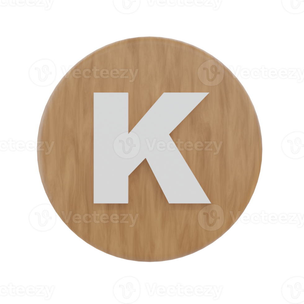 Letter K on shape round png