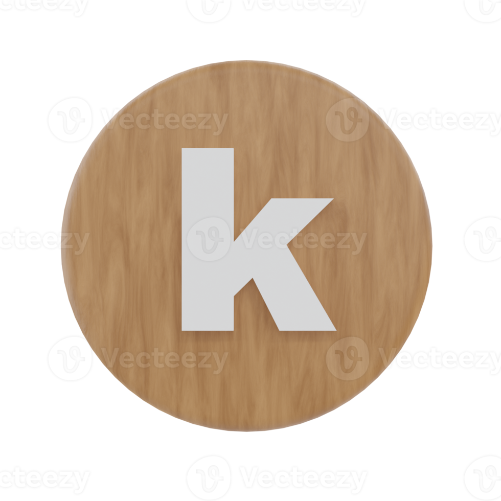 Letter k on shape round png