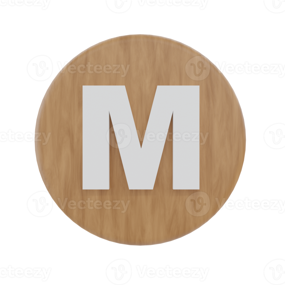 Letter M on shape round png