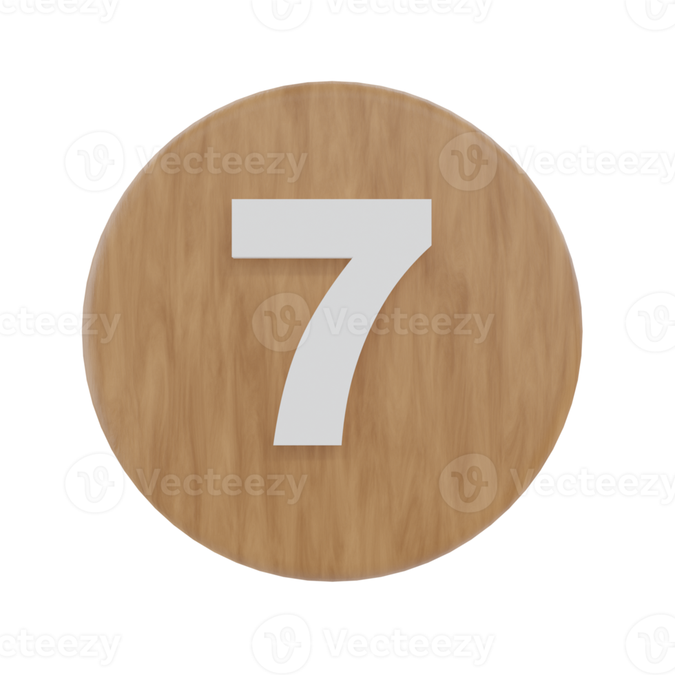 Number 7 on shape round png