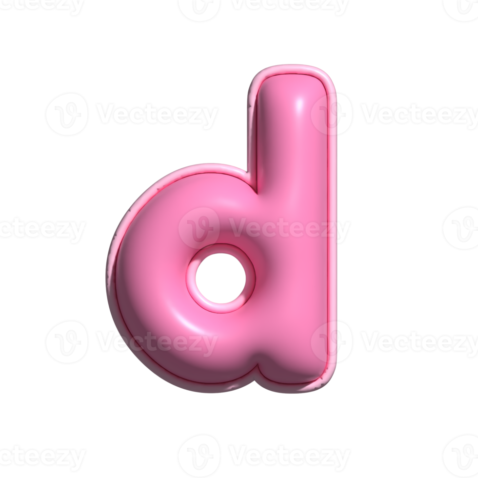 Letter d pink alphabet glossy png