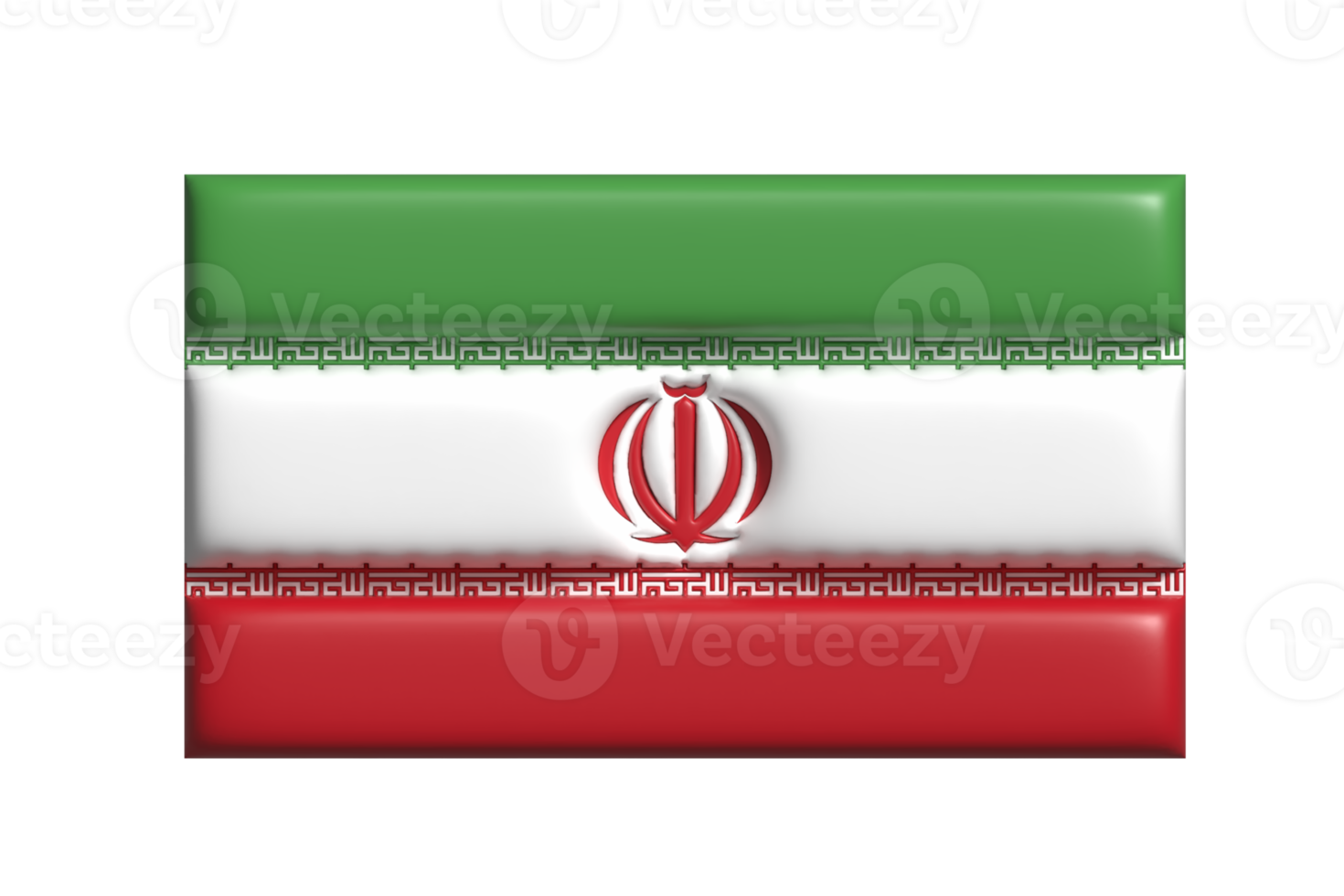 Iran flag. 3d render png