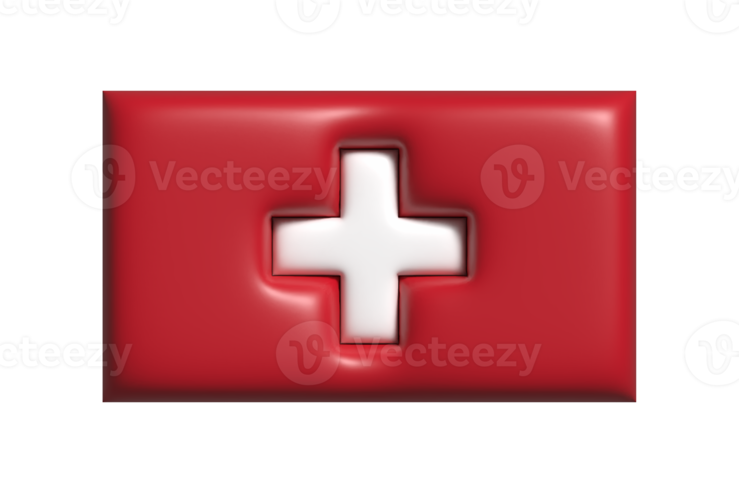 Switzerland flag. 3d render png