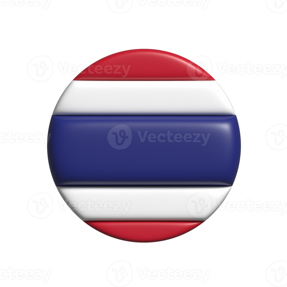 Thailand circular flag shape. 3d render png