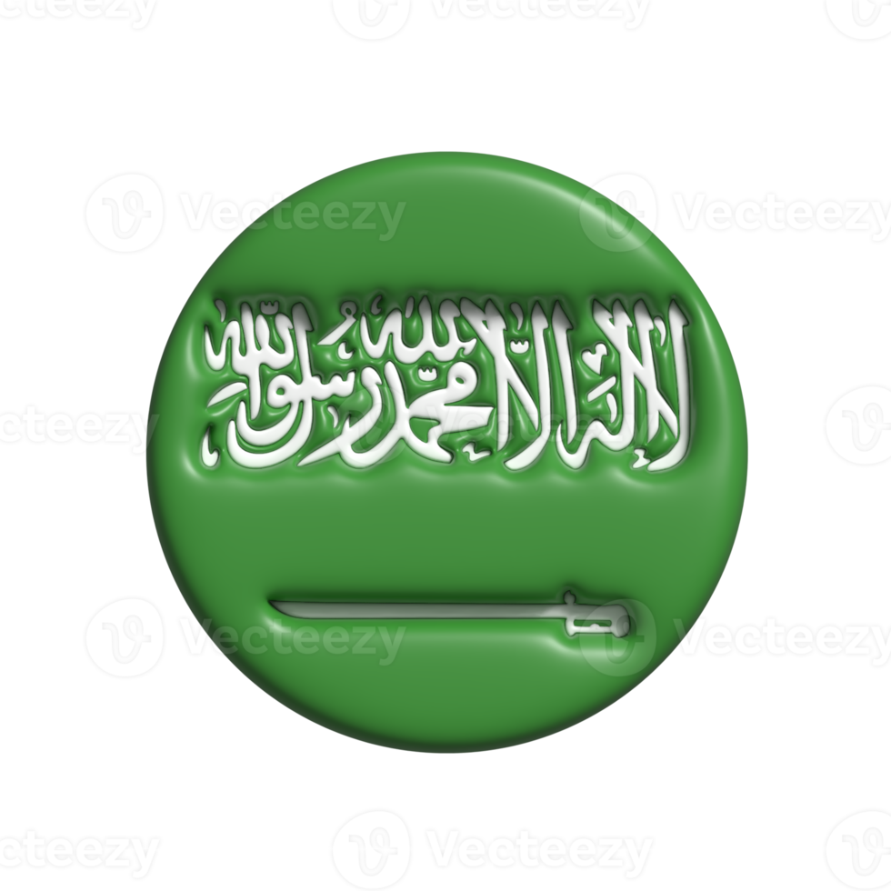 Saudi arabia flag. 3d render png