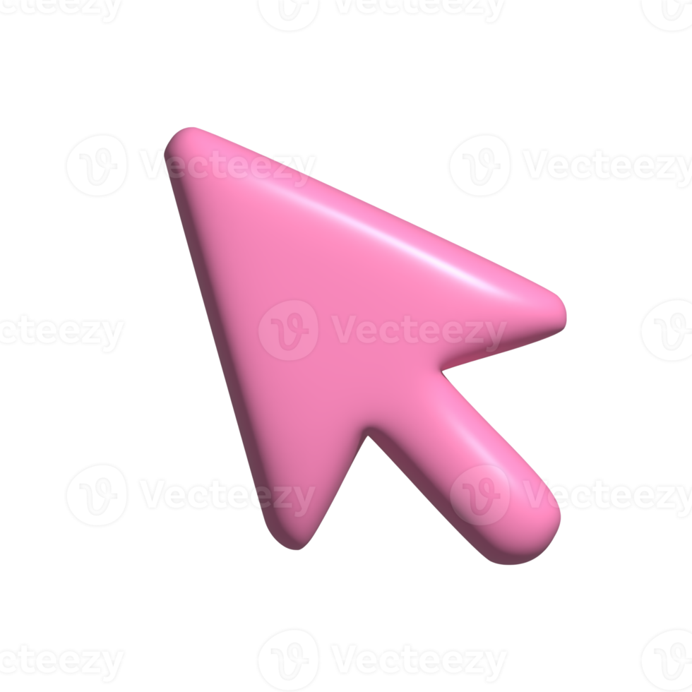 cursor icoon roze. 3d geven png