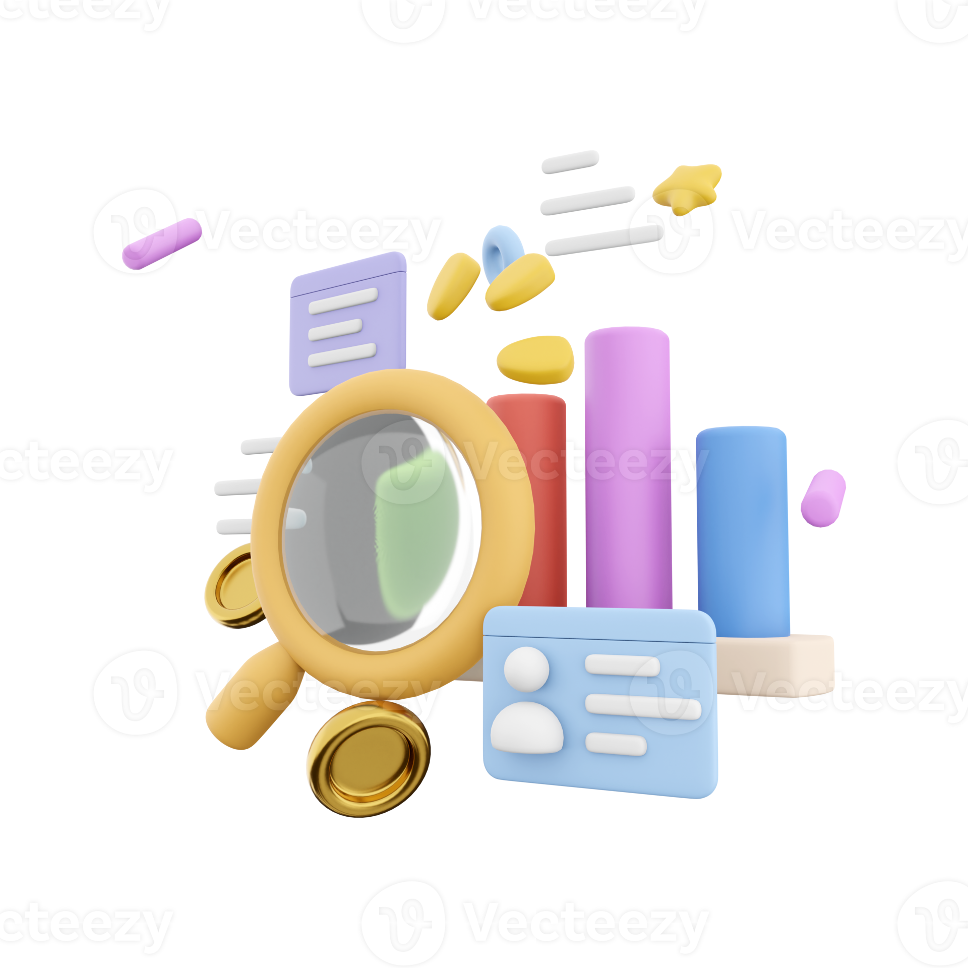 3d Rendering Marketing Research With Chart And A Magnifying Glass Icon 3d Rendering Marketing Research With Chart And A Magnifying Glass Icon
