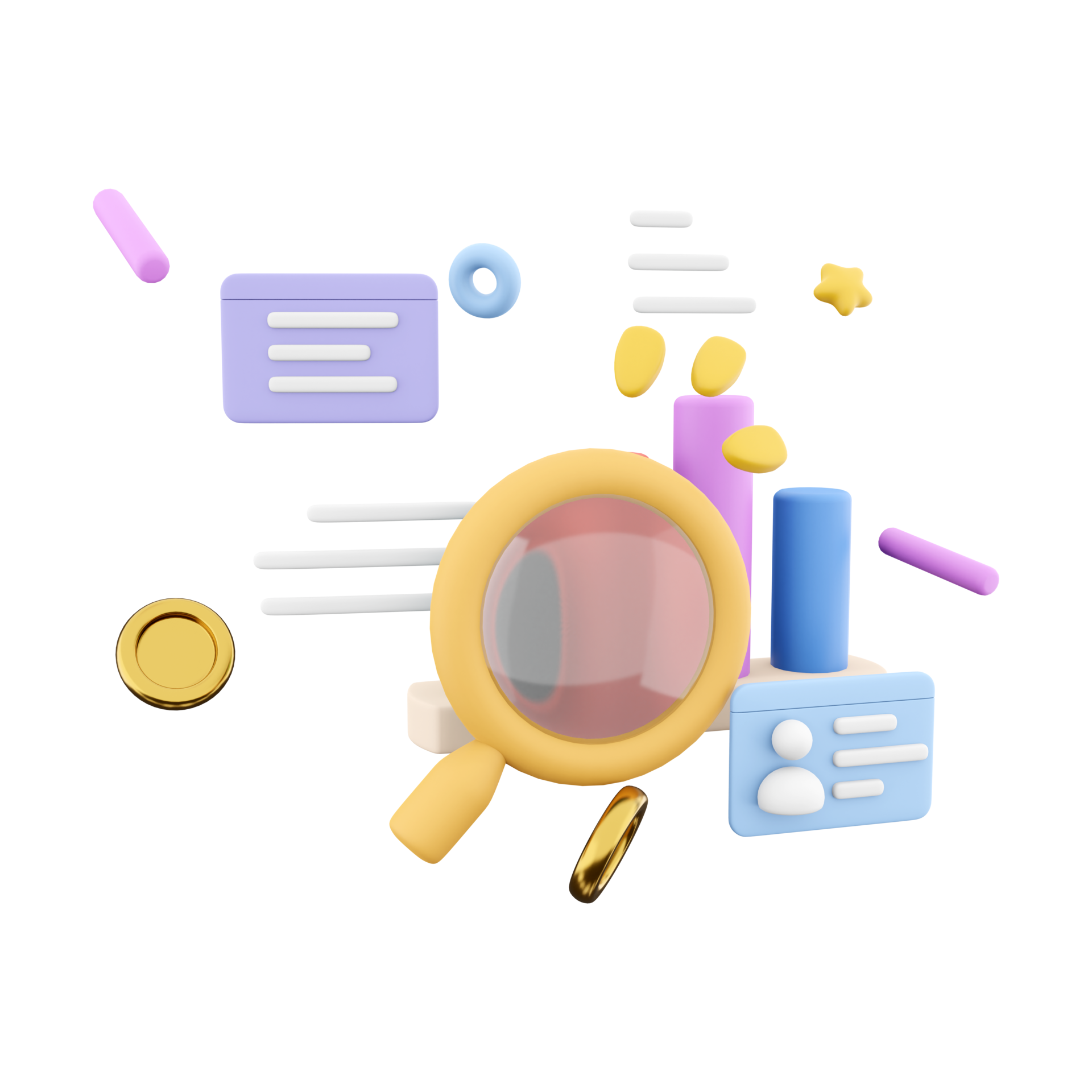 3d Rendering Marketing Research With Chart And A Magnifying Glass Icon 3d Rendering Marketing Research With Chart And A Magnifying Glass Icon