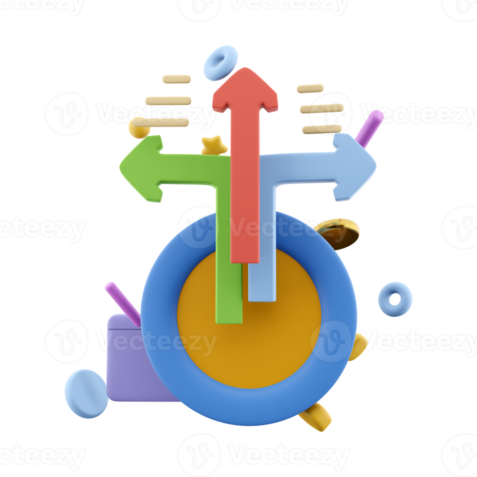 3d rendering timer with growth histogram and arrows icon. 3d render stopwatch time results sign icon. Timer with growth histogram and arrows. png