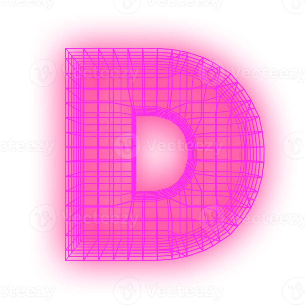 Letter grid neon png