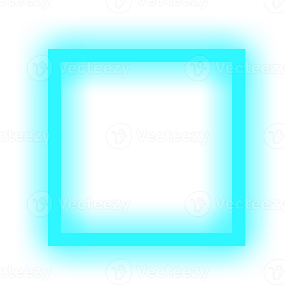 Rectangle neon cyan png