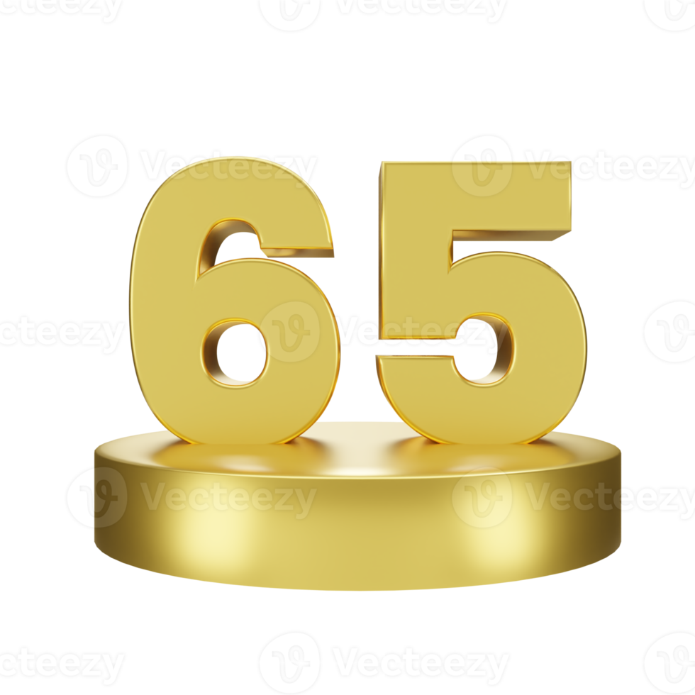 nombre 65 sur le d'or podium png