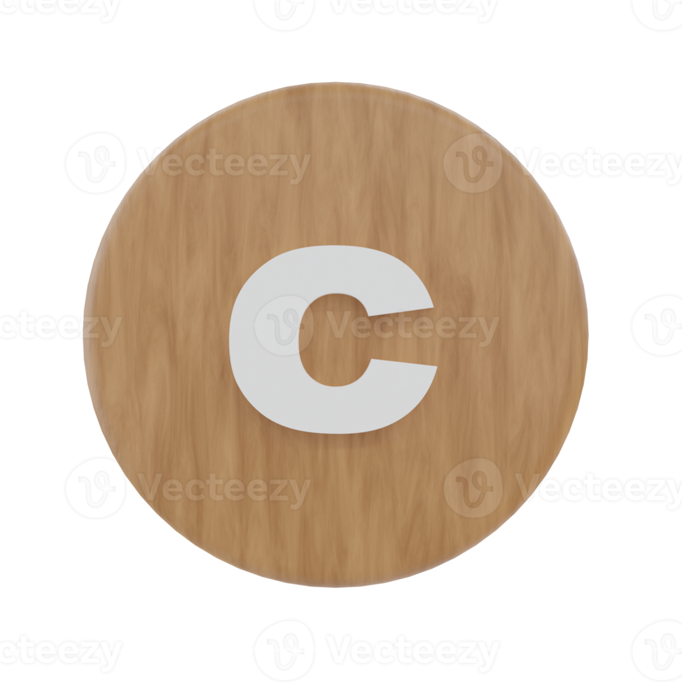 Letter c on shape round png