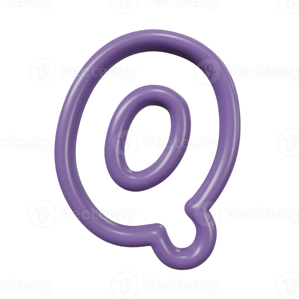 letter Q color glossy outline png
