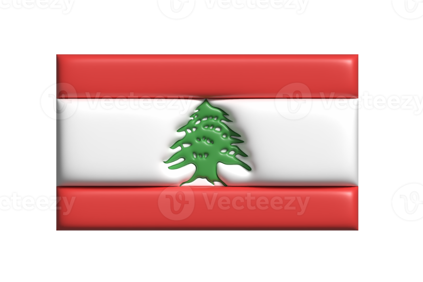 Lebanon flag. 3d render png