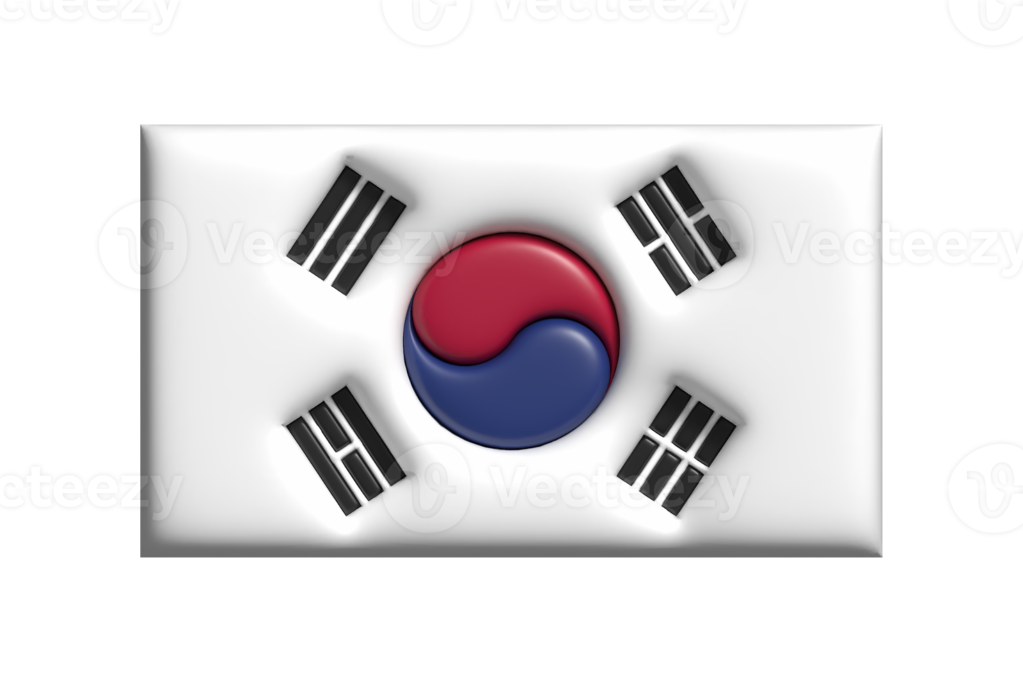 Sud Corea bandiera. 3d rendere png