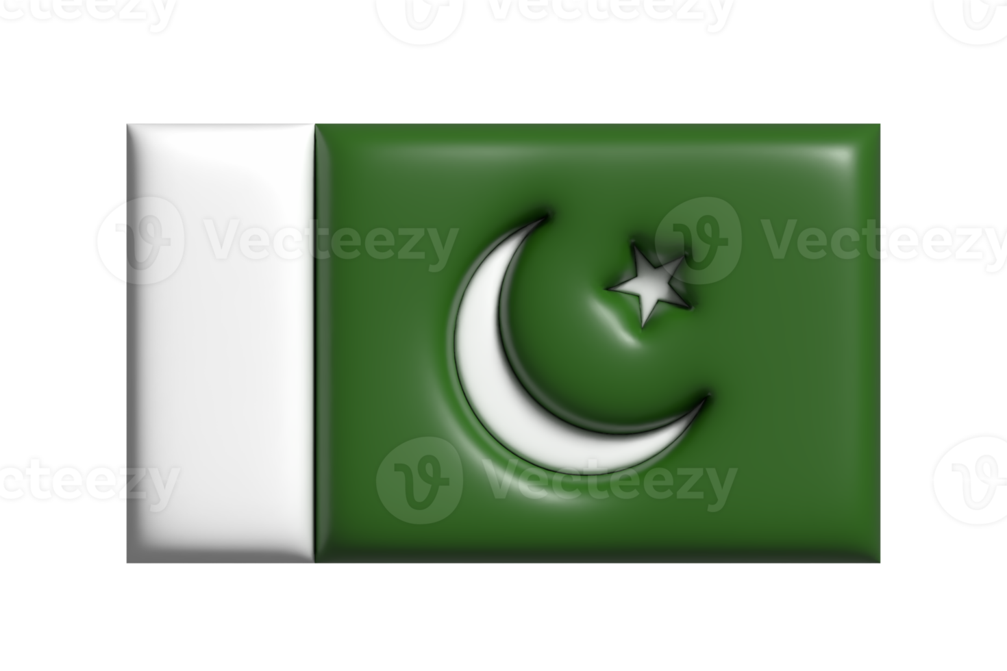 Pakistan flag. 3d render png