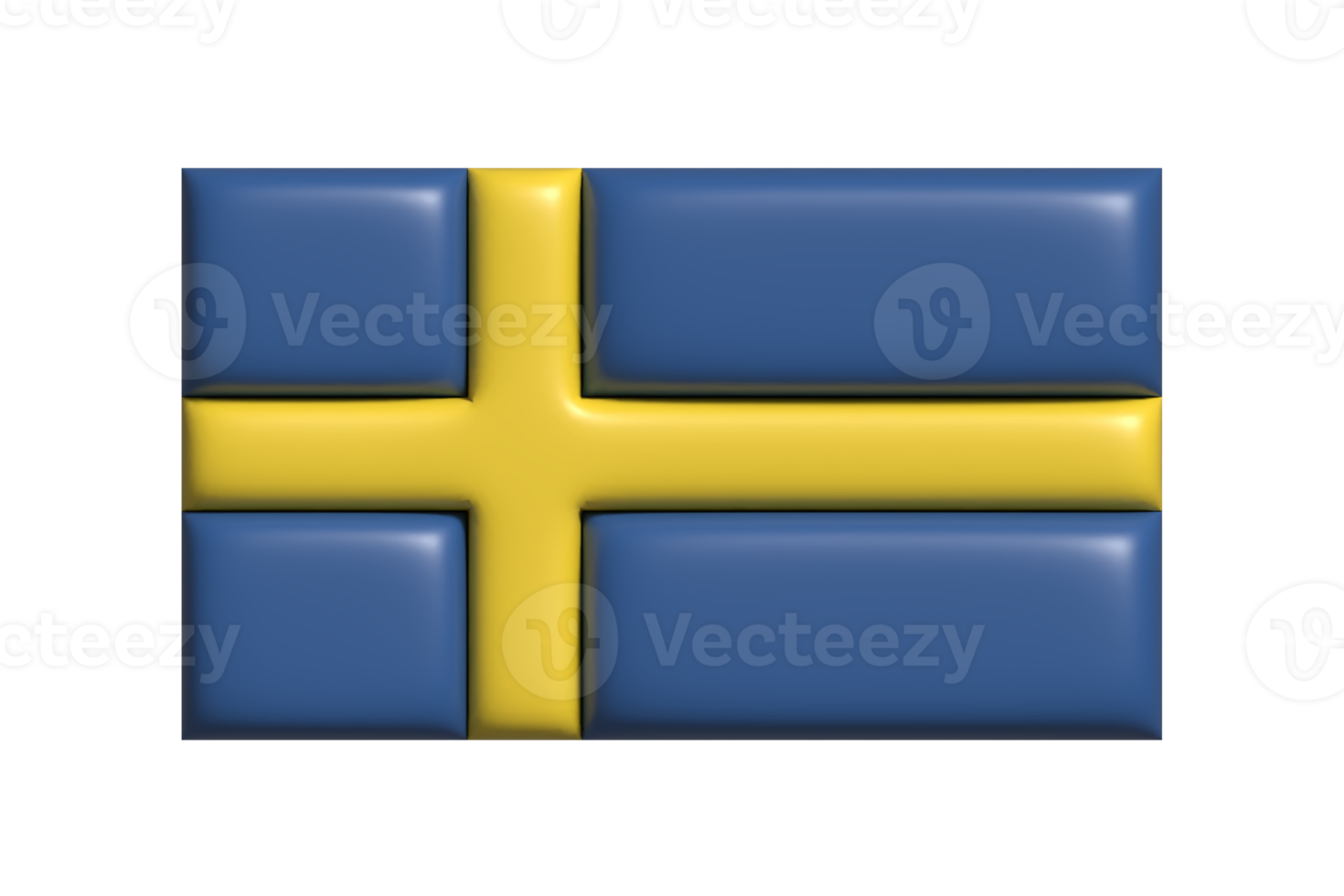 Svezia bandiera. 3d rendere png
