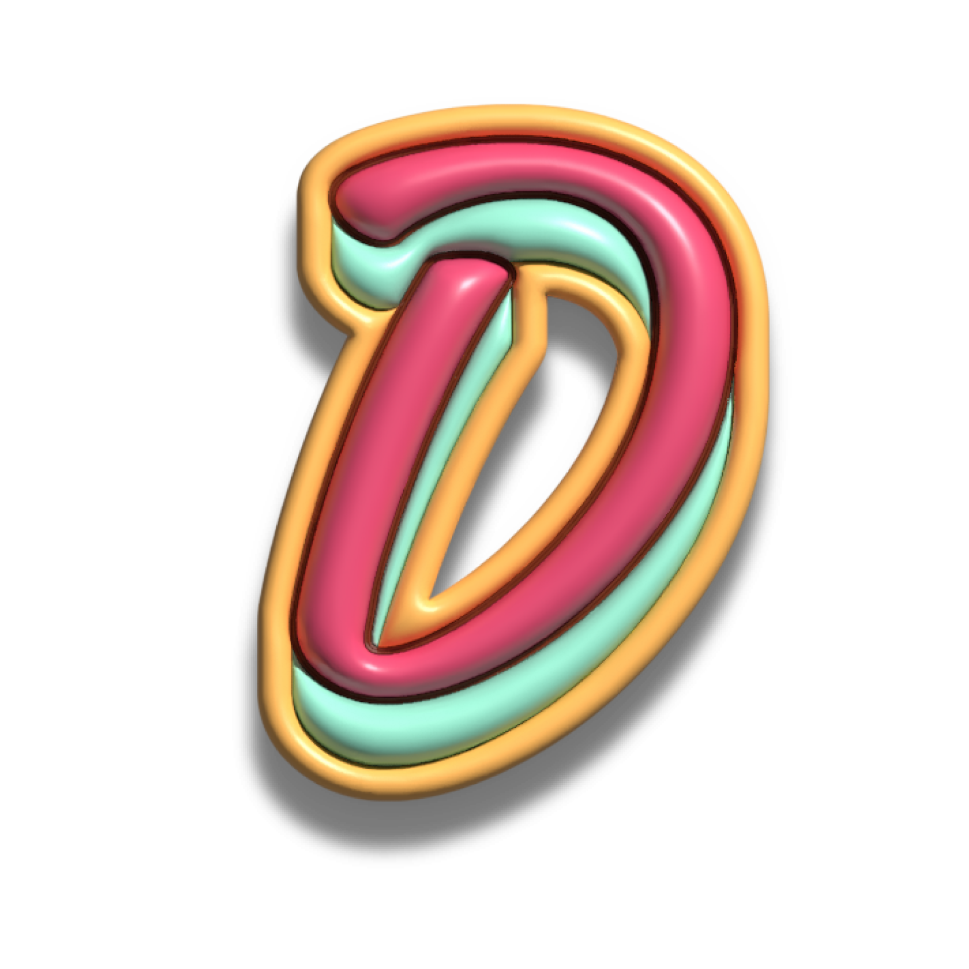 Letter D glossy 3d font 22287319 PNG