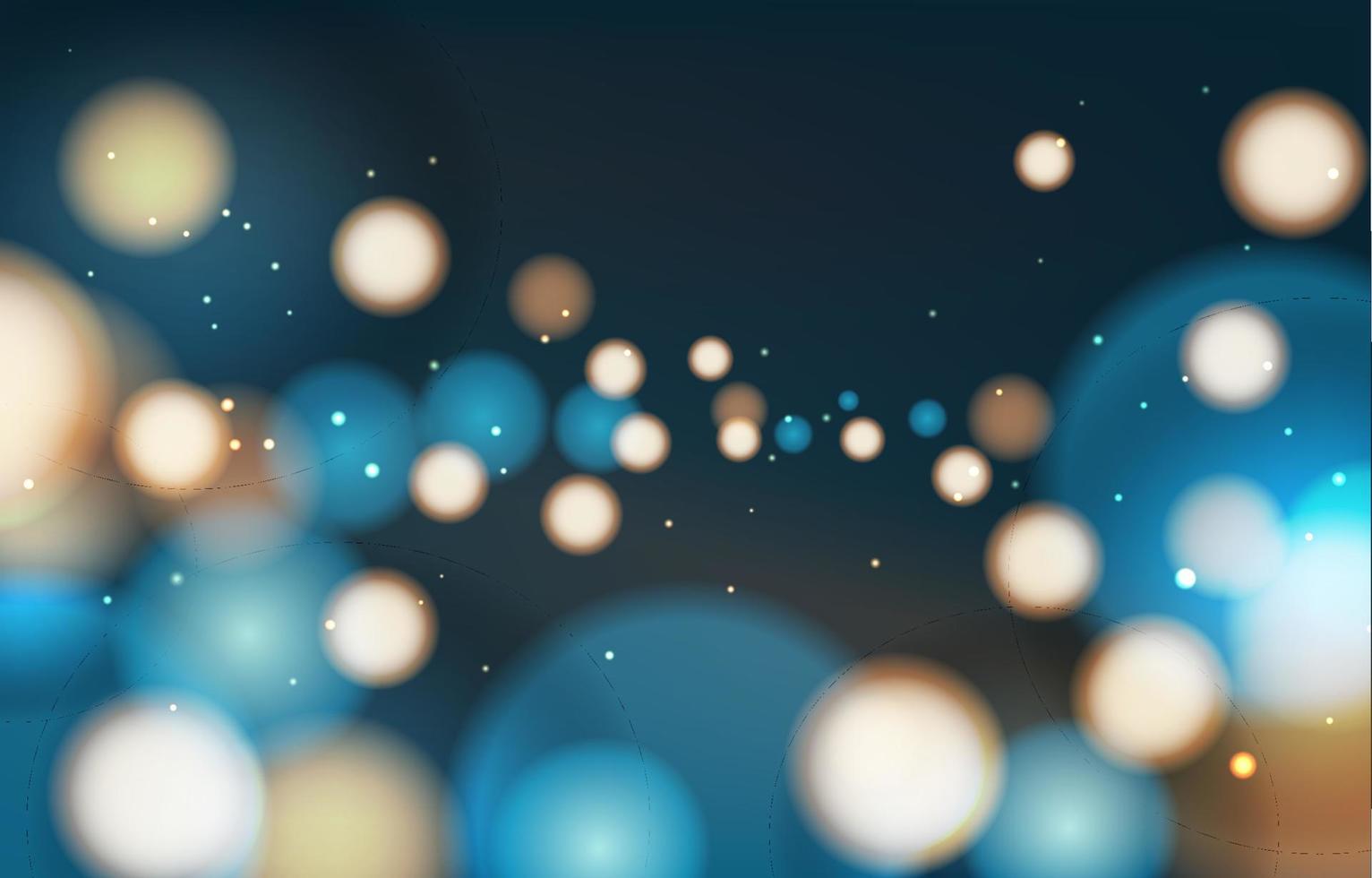 Blurred Bokeh and Sparkle Lights in Dark Blue Background vector