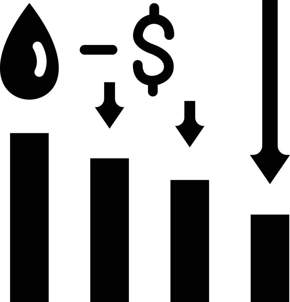 Oil Price Decrease Vector Icon Style